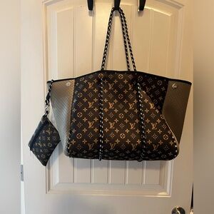 LV print neoprene tote bag